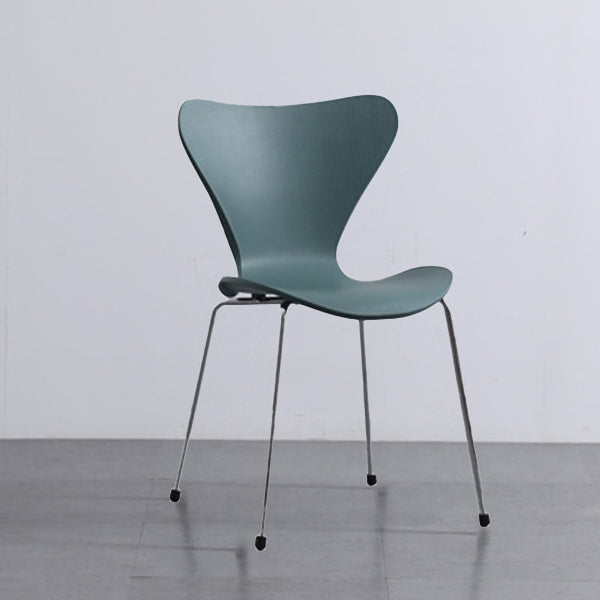 Industrial Style Plastic Dining Armless Chair Solid Back Dining Side Chair Green 1 Piece Silver Clearhalo ' kitchen&dining_furn' 'Dining Chairs' 'Dining Tables & Seating' 'dining_chair' 'furn' 'furn_dining_chair' 'Furniture' 'furniture_dining_chair' 'Kitchen & Dining Furniture' 'kitchen' 4105198