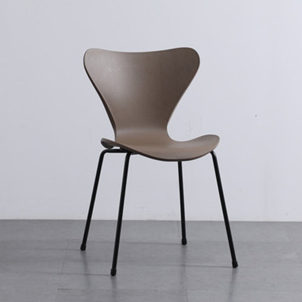 Industrial Style Plastic Dining Armless Chair Solid Back Dining Side Chair Coffee 1 Piece Black Clearhalo ' kitchen&dining_furn' 'Dining Chairs' 'Dining Tables & Seating' 'dining_chair' 'furn' 'furn_dining_chair' 'Furniture' 'furniture_dining_chair' 'Kitchen & Dining Furniture' 'kitchen' 4105201