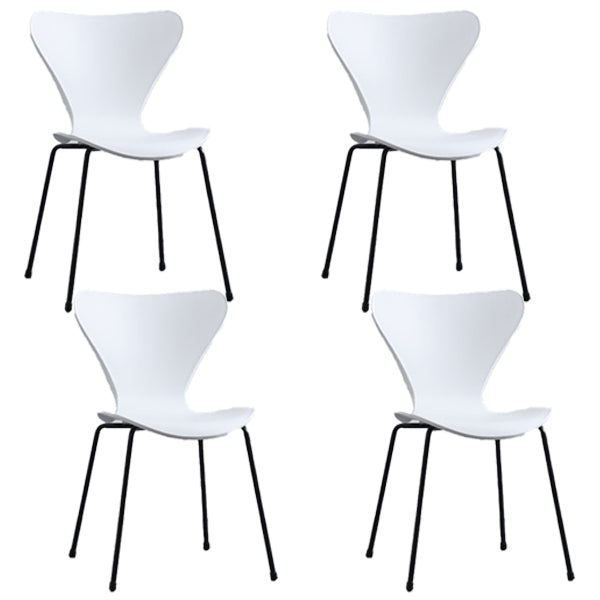 Industrial Style Plastic Dining Armless Chair Solid Back Dining Side Chair White 4 Piece Set Black Clearhalo ' kitchen&dining_furn' 'Dining Chairs' 'Dining Tables & Seating' 'dining_chair' 'furn' 'furn_dining_chair' 'Furniture' 'furniture_dining_chair' 'Kitchen & Dining Furniture' 'kitchen' 4105203