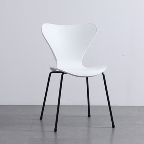 Industrial Style Plastic Dining Armless Chair Solid Back Dining Side Chair White 1 Piece Black Clearhalo ' kitchen&dining_furn' 'Dining Chairs' 'Dining Tables & Seating' 'dining_chair' 'furn' 'furn_dining_chair' 'Furniture' 'furniture_dining_chair' 'Kitchen & Dining Furniture' 'kitchen' 4105204