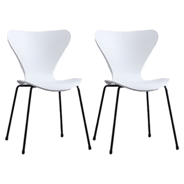 Industrial Style Plastic Dining Armless Chair Solid Back Dining Side Chair White 2 Piece Set Black Clearhalo ' kitchen&dining_furn' 'Dining Chairs' 'Dining Tables & Seating' 'dining_chair' 'furn' 'furn_dining_chair' 'Furniture' 'furniture_dining_chair' 'Kitchen & Dining Furniture' 'kitchen' 4105205