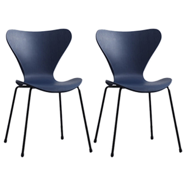 Industrial Style Plastic Dining Armless Chair Solid Back Dining Side Chair Blue 2 Piece Set Black Clearhalo ' kitchen&dining_furn' 'Dining Chairs' 'Dining Tables & Seating' 'dining_chair' 'furn' 'furn_dining_chair' 'Furniture' 'furniture_dining_chair' 'Kitchen & Dining Furniture' 'kitchen' 4105208