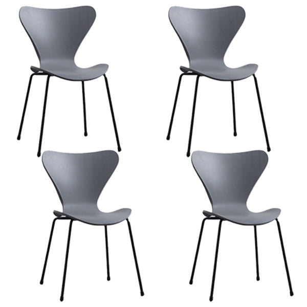 Industrial Style Plastic Dining Armless Chair Solid Back Dining Side Chair Grey 4 Piece Set Black Clearhalo ' kitchen&dining_furn' 'Dining Chairs' 'Dining Tables & Seating' 'dining_chair' 'furn' 'furn_dining_chair' 'Furniture' 'furniture_dining_chair' 'Kitchen & Dining Furniture' 'kitchen' 4105209