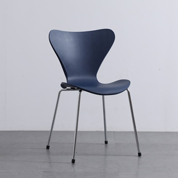 Industrial Style Plastic Dining Armless Chair Solid Back Dining Side Chair Blue 1 Piece Silver Clearhalo ' kitchen&dining_furn' 'Dining Chairs' 'Dining Tables & Seating' 'dining_chair' 'furn' 'furn_dining_chair' 'Furniture' 'furniture_dining_chair' 'Kitchen & Dining Furniture' 'kitchen' 4105213