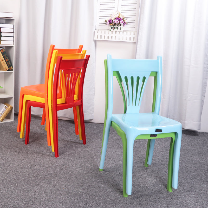 Contemporary Style Stacking Chair Plastic Slat Back Dining Armless Chair Clearhalo ' kitchen&dining_furn' 'Dining Chairs' 'Dining Tables & Seating' 'dining_chair' 'furn' 'furn_dining_chair' 'Furniture' 'furniture_dining_chair' 'Kitchen & Dining Furniture' 'kitchen' 4105216