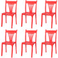 Contemporary Style Stacking Chair Plastic Slat Back Dining Armless Chair Red 6 Piece Set Clearhalo ' kitchen&dining_furn' 'Dining Chairs' 'Dining Tables & Seating' 'dining_chair' 'furn' 'furn_dining_chair' 'Furniture' 'furniture_dining_chair' 'Kitchen & Dining Furniture' 'kitchen' 4105218