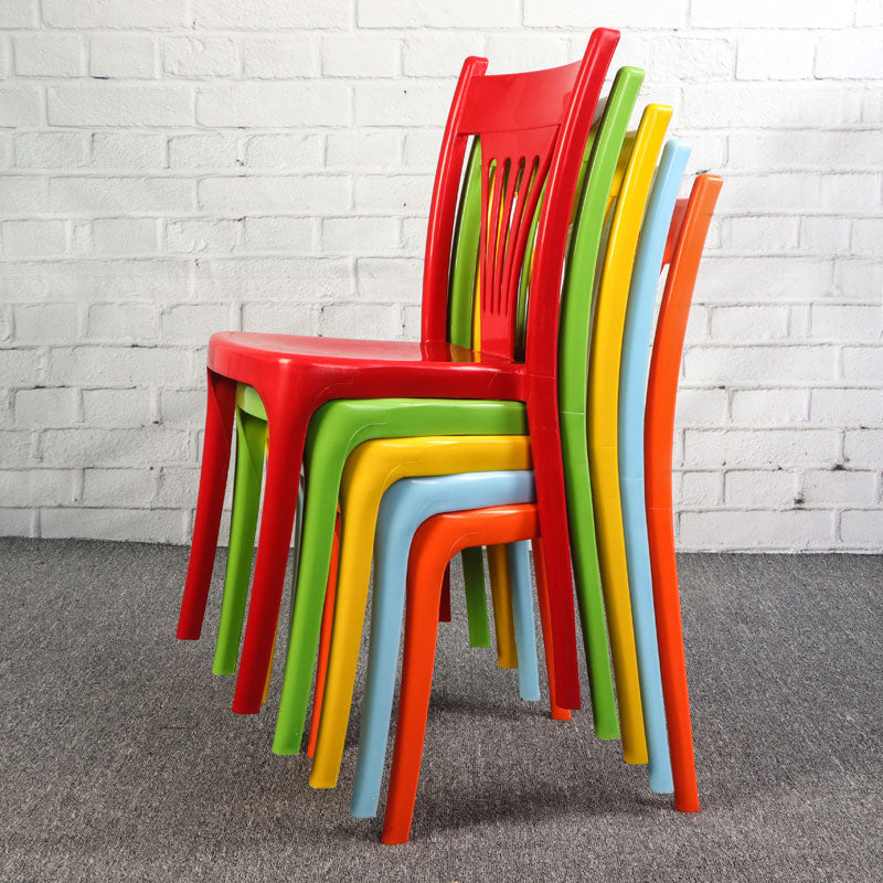 Contemporary Style Stacking Chair Plastic Slat Back Dining Armless Chair Clearhalo ' kitchen&dining_furn' 'Dining Chairs' 'Dining Tables & Seating' 'dining_chair' 'furn' 'furn_dining_chair' 'Furniture' 'furniture_dining_chair' 'Kitchen & Dining Furniture' 'kitchen' 4105221