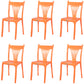 Contemporary Style Stacking Chair Plastic Slat Back Dining Armless Chair Orange 6 Piece Set Clearhalo ' kitchen&dining_furn' 'Dining Chairs' 'Dining Tables & Seating' 'dining_chair' 'furn' 'furn_dining_chair' 'Furniture' 'furniture_dining_chair' 'Kitchen & Dining Furniture' 'kitchen' 4105224