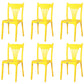 Contemporary Style Stacking Chair Plastic Slat Back Dining Armless Chair Yellow 6 Piece Set Clearhalo ' kitchen&dining_furn' 'Dining Chairs' 'Dining Tables & Seating' 'dining_chair' 'furn' 'furn_dining_chair' 'Furniture' 'furniture_dining_chair' 'Kitchen & Dining Furniture' 'kitchen' 4105231