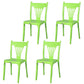 Contemporary Style Stacking Chair Plastic Slat Back Dining Armless Chair Green 4 Piece Set Clearhalo ' kitchen&dining_furn' 'Dining Chairs' 'Dining Tables & Seating' 'dining_chair' 'furn' 'furn_dining_chair' 'Furniture' 'furniture_dining_chair' 'Kitchen & Dining Furniture' 'kitchen' 4105235