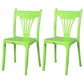 Contemporary Style Stacking Chair Plastic Slat Back Dining Armless Chair Green 2 Piece Set Clearhalo ' kitchen&dining_furn' 'Dining Chairs' 'Dining Tables & Seating' 'dining_chair' 'furn' 'furn_dining_chair' 'Furniture' 'furniture_dining_chair' 'Kitchen & Dining Furniture' 'kitchen' 4105237