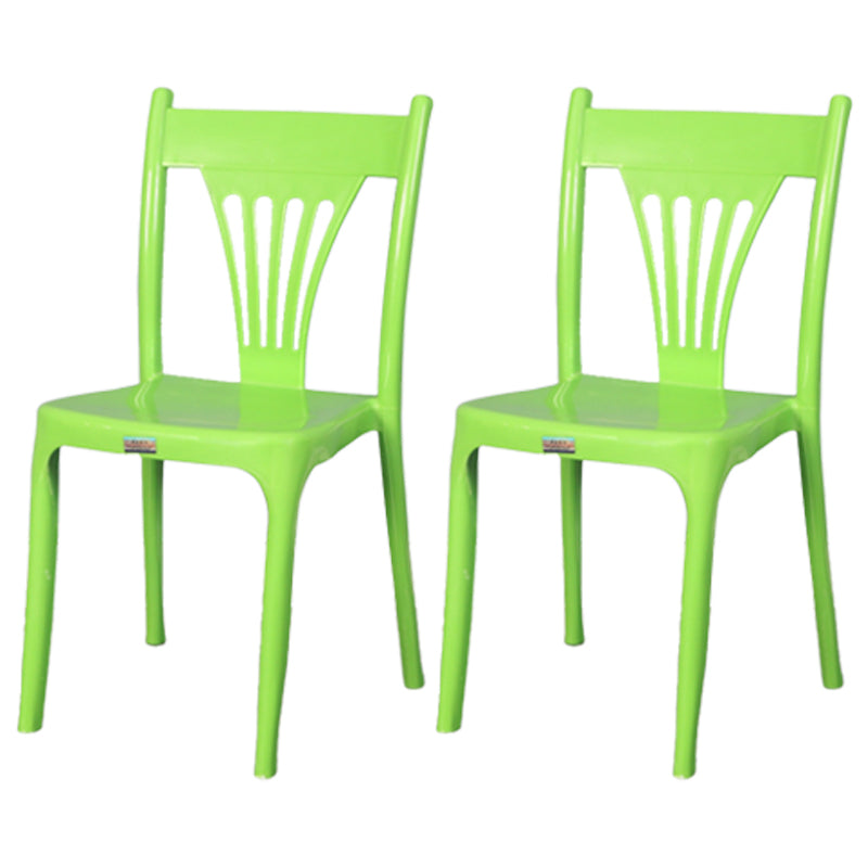 Contemporary Style Stacking Chair Plastic Slat Back Dining Armless Chair Green 2 Piece Set Clearhalo ' kitchen&dining_furn' 'Dining Chairs' 'Dining Tables & Seating' 'dining_chair' 'furn' 'furn_dining_chair' 'Furniture' 'furniture_dining_chair' 'Kitchen & Dining Furniture' 'kitchen' 4105237