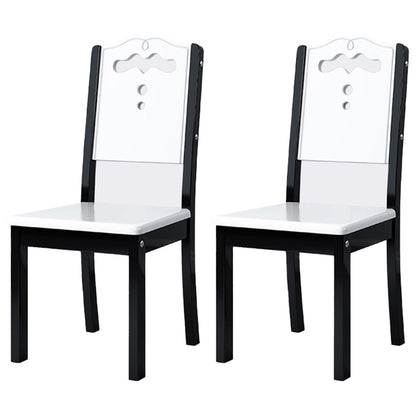 Home Industrial Wood Dining Chair Armless Open Back Dining Side Chair (Set of 2) White-Black Clearhalo ' kitchen&dining_furn' 'Dining Chairs' 'Dining Tables & Seating' 'dining_chair' 'furn' 'furn_dining_chair' 'Furniture' 'furniture_dining_chair' 'Kitchen & Dining Furniture' 'kitchen' 4105243