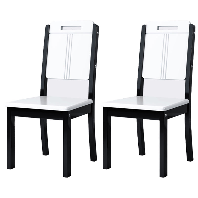 Home Industrial Wood Dining Chair Armless Open Back Dining Side Chair (Set of 2) Black White Clearhalo ' kitchen&dining_furn' 'Dining Chairs' 'Dining Tables & Seating' 'dining_chair' 'furn' 'furn_dining_chair' 'Furniture' 'furniture_dining_chair' 'Kitchen & Dining Furniture' 'kitchen' 4105250