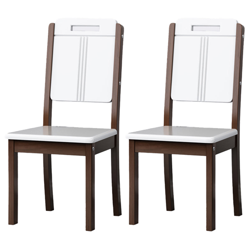 Home Industrial Wood Dining Chair Armless Open Back Dining Side Chair (Set of 2) White-Brown Clearhalo ' kitchen&dining_furn' 'Dining Chairs' 'Dining Tables & Seating' 'dining_chair' 'furn' 'furn_dining_chair' 'Furniture' 'furniture_dining_chair' 'Kitchen & Dining Furniture' 'kitchen' 4105254