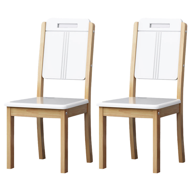 Home Industrial Wood Dining Chair Armless Open Back Dining Side Chair (Set of 2) Khaki-White Clearhalo ' kitchen&dining_furn' 'Dining Chairs' 'Dining Tables & Seating' 'dining_chair' 'furn' 'furn_dining_chair' 'Furniture' 'furniture_dining_chair' 'Kitchen & Dining Furniture' 'kitchen' 4105256