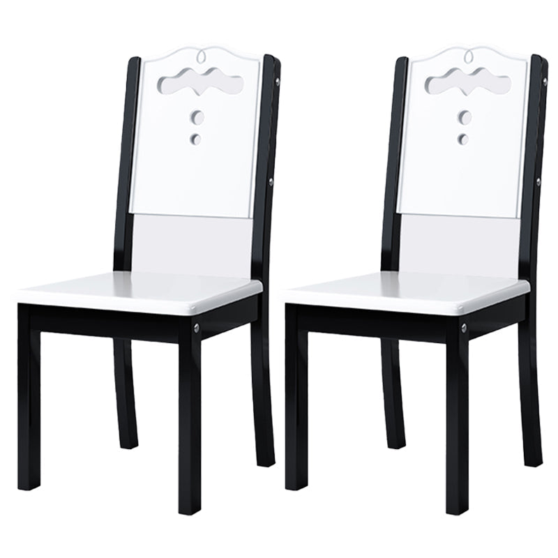 Home Industrial Wood Dining Chair Armless Open Back Dining Side Chair (Set of 2) Black Clearhalo ' kitchen&dining_furn' 'Dining Chairs' 'Dining Tables & Seating' 'dining_chair' 'furn' 'furn_dining_chair' 'Furniture' 'furniture_dining_chair' 'Kitchen & Dining Furniture' 'kitchen' 4105257