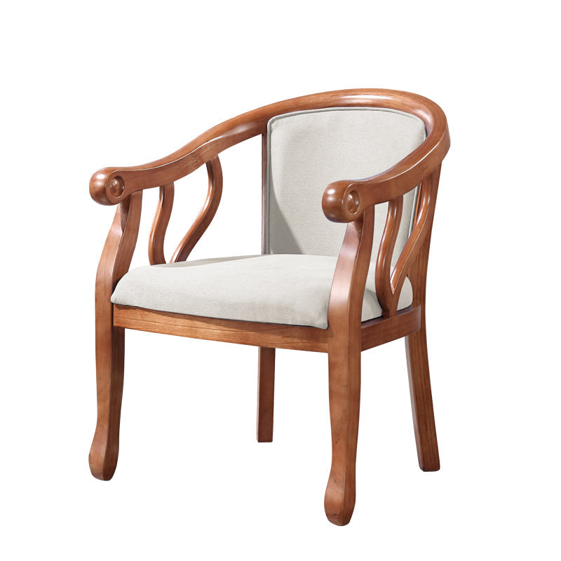 Traditional Ash Wood Chair Set Solid Back Arm Kitchen Dining Room Chairs Off-White 1 Piece Clearhalo ' kitchen&dining_furn' 'Dining Chairs' 'Dining Tables & Seating' 'dining_chair' 'furn' 'furn_dining_chair' 'Furniture' 'furniture_dining_chair' 'Kitchen & Dining Furniture' 'kitchen' 4105267