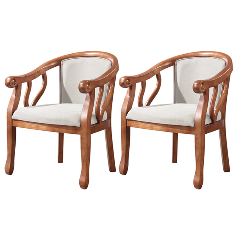 Traditional Ash Wood Chair Set Solid Back Arm Kitchen Dining Room Chairs Off-White 2 Piece Set Clearhalo ' kitchen&dining_furn' 'Dining Chairs' 'Dining Tables & Seating' 'dining_chair' 'furn' 'furn_dining_chair' 'Furniture' 'furniture_dining_chair' 'Kitchen & Dining Furniture' 'kitchen' 4105269