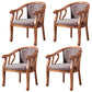 Traditional Ash Wood Chair Set Solid Back Arm Kitchen Dining Room Chairs Dark Coffee 4 Piece Set Clearhalo ' kitchen&dining_furn' 'Dining Chairs' 'Dining Tables & Seating' 'dining_chair' 'furn' 'furn_dining_chair' 'Furniture' 'furniture_dining_chair' 'Kitchen & Dining Furniture' 'kitchen' 4105280