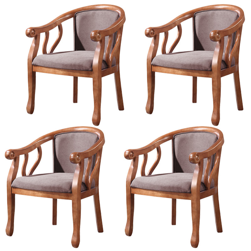 Traditional Ash Wood Chair Set Solid Back Arm Kitchen Dining Room Chairs Dark Coffee 4 Piece Set Clearhalo ' kitchen&dining_furn' 'Dining Chairs' 'Dining Tables & Seating' 'dining_chair' 'furn' 'furn_dining_chair' 'Furniture' 'furniture_dining_chair' 'Kitchen & Dining Furniture' 'kitchen' 4105280