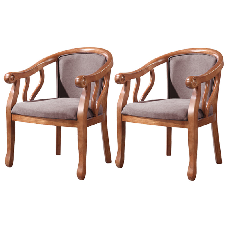 Traditional Ash Wood Chair Set Solid Back Arm Kitchen Dining Room Chairs Dark Coffee 2 Piece Set Clearhalo ' kitchen&dining_furn' 'Dining Chairs' 'Dining Tables & Seating' 'dining_chair' 'furn' 'furn_dining_chair' 'Furniture' 'furniture_dining_chair' 'Kitchen & Dining Furniture' 'kitchen' 4105282