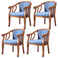 Traditional Ash Wood Chair Set Solid Back Arm Kitchen Dining Room Chairs Dark Blue 4 Piece Set Clearhalo ' kitchen&dining_furn' 'Dining Chairs' 'Dining Tables & Seating' 'dining_chair' 'furn' 'furn_dining_chair' 'Furniture' 'furniture_dining_chair' 'Kitchen & Dining Furniture' 'kitchen' 4105283