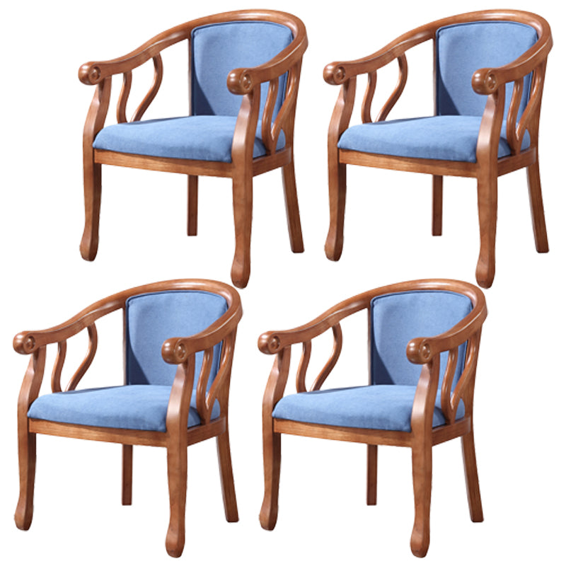 Traditional Ash Wood Chair Set Solid Back Arm Kitchen Dining Room Chairs Dark Blue 4 Piece Set Clearhalo ' kitchen&dining_furn' 'Dining Chairs' 'Dining Tables & Seating' 'dining_chair' 'furn' 'furn_dining_chair' 'Furniture' 'furniture_dining_chair' 'Kitchen & Dining Furniture' 'kitchen' 4105283
