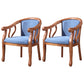 Traditional Ash Wood Chair Set Solid Back Arm Kitchen Dining Room Chairs Dark Blue 2 Piece Set Clearhalo ' kitchen&dining_furn' 'Dining Chairs' 'Dining Tables & Seating' 'dining_chair' 'furn' 'furn_dining_chair' 'Furniture' 'furniture_dining_chair' 'Kitchen & Dining Furniture' 'kitchen' 4105285