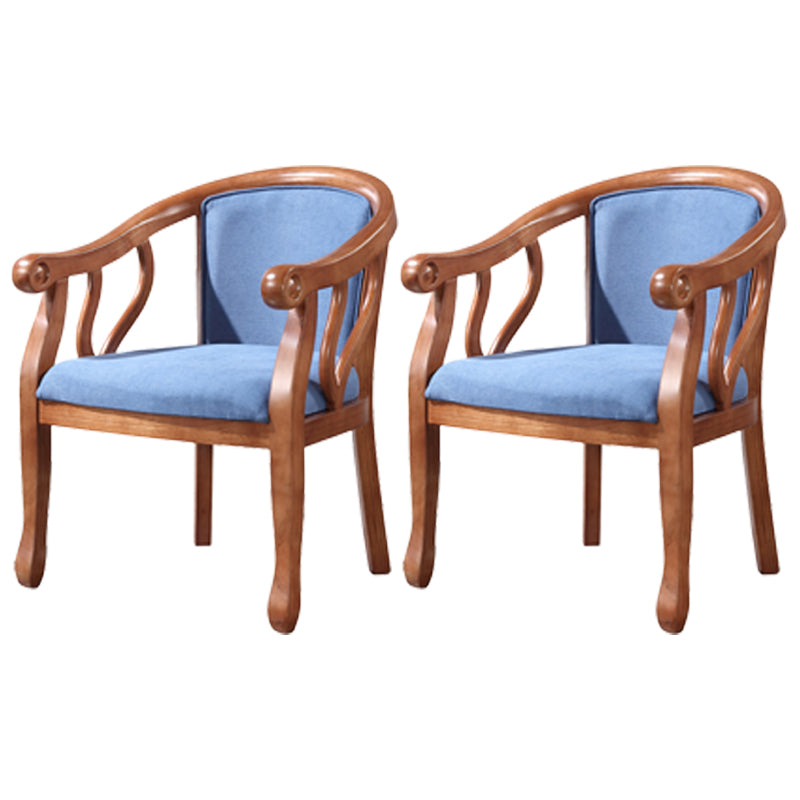 Traditional Ash Wood Chair Set Solid Back Arm Kitchen Dining Room Chairs Dark Blue 2 Piece Set Clearhalo ' kitchen&dining_furn' 'Dining Chairs' 'Dining Tables & Seating' 'dining_chair' 'furn' 'furn_dining_chair' 'Furniture' 'furniture_dining_chair' 'Kitchen & Dining Furniture' 'kitchen' 4105285