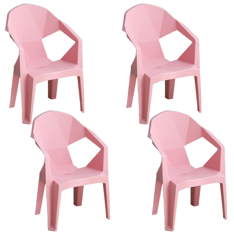 Contemporary Style Dining Chair Plastic Dining Arm Side Chairs for Kitchen (Set of 4) Light Pink Clearhalo ' kitchen&dining_furn' 'Dining Chairs' 'Dining Tables & Seating' 'dining_chair' 'furn' 'furn_dining_chair' 'Furniture' 'furniture_dining_chair' 'Kitchen & Dining Furniture' 'kitchen' 4105291