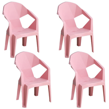Contemporary Style Dining Chair Plastic Dining Arm Side Chairs for Kitchen (Set of 4) Light Pink Clearhalo ' kitchen&dining_furn' 'Dining Chairs' 'Dining Tables & Seating' 'dining_chair' 'furn' 'furn_dining_chair' 'Furniture' 'furniture_dining_chair' 'Kitchen & Dining Furniture' 'kitchen' 4105291