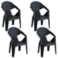 Contemporary Style Dining Chair Plastic Dining Arm Side Chairs for Kitchen (Set of 4) Black Clearhalo ' kitchen&dining_furn' 'Dining Chairs' 'Dining Tables & Seating' 'dining_chair' 'furn' 'furn_dining_chair' 'Furniture' 'furniture_dining_chair' 'Kitchen & Dining Furniture' 'kitchen' 4105293