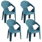 Contemporary Style Dining Chair Plastic Dining Arm Side Chairs for Kitchen (Set of 4) Peacock Blue Clearhalo ' kitchen&dining_furn' 'Dining Chairs' 'Dining Tables & Seating' 'dining_chair' 'furn' 'furn_dining_chair' 'Furniture' 'furniture_dining_chair' 'Kitchen & Dining Furniture' 'kitchen' 4105294