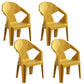 Contemporary Style Dining Chair Plastic Dining Arm Side Chairs for Kitchen (Set of 4) Yellow Clearhalo ' kitchen&dining_furn' 'Dining Chairs' 'Dining Tables & Seating' 'dining_chair' 'furn' 'furn_dining_chair' 'Furniture' 'furniture_dining_chair' 'Kitchen & Dining Furniture' 'kitchen' 4105298