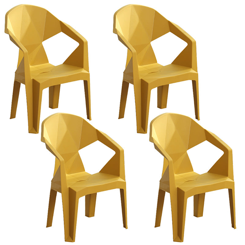 Contemporary Style Dining Chair Plastic Dining Arm Side Chairs for Kitchen (Set of 4) Yellow Clearhalo ' kitchen&dining_furn' 'Dining Chairs' 'Dining Tables & Seating' 'dining_chair' 'furn' 'furn_dining_chair' 'Furniture' 'furniture_dining_chair' 'Kitchen & Dining Furniture' 'kitchen' 4105298