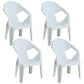 Contemporary Style Dining Chair Plastic Dining Arm Side Chairs for Kitchen (Set of 4) White Clearhalo ' kitchen&dining_furn' 'Dining Chairs' 'Dining Tables & Seating' 'dining_chair' 'furn' 'furn_dining_chair' 'Furniture' 'furniture_dining_chair' 'Kitchen & Dining Furniture' 'kitchen' 4105300