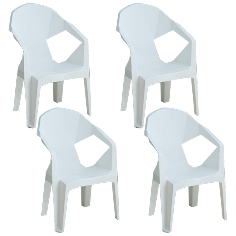 Contemporary Style Dining Chair Plastic Dining Arm Side Chairs for Kitchen (Set of 4) White Clearhalo ' kitchen&dining_furn' 'Dining Chairs' 'Dining Tables & Seating' 'dining_chair' 'furn' 'furn_dining_chair' 'Furniture' 'furniture_dining_chair' 'Kitchen & Dining Furniture' 'kitchen' 4105300