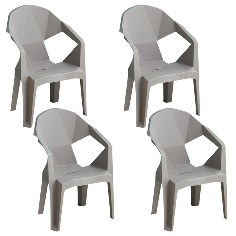 Contemporary Style Dining Chair Plastic Dining Arm Side Chairs for Kitchen (Set of 4) Light Coffee Clearhalo ' kitchen&dining_furn' 'Dining Chairs' 'Dining Tables & Seating' 'dining_chair' 'furn' 'furn_dining_chair' 'Furniture' 'furniture_dining_chair' 'Kitchen & Dining Furniture' 'kitchen' 4105302