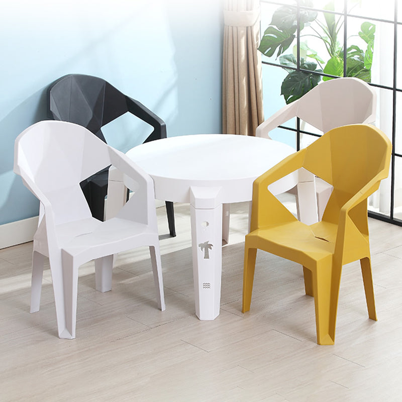 Contemporary Style Dining Chair Plastic Dining Arm Side Chairs for Kitchen (Set of 4) Clearhalo ' kitchen&dining_furn' 'Dining Chairs' 'Dining Tables & Seating' 'dining_chair' 'furn' 'furn_dining_chair' 'Furniture' 'furniture_dining_chair' 'Kitchen & Dining Furniture' 'kitchen' 4105306