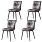 Industrial Indoor Side Chair Solid Back Metal Upholstered Dining Room Chair Dark Gray 4 Piece Set Clearhalo ' kitchen&dining_furn' 'Dining Chairs' 'Dining Tables & Seating' 'dining_chair' 'furn' 'furn_dining_chair' 'Furniture' 'furniture_dining_chair' 'Kitchen & Dining Furniture' 'kitchen' 4105312