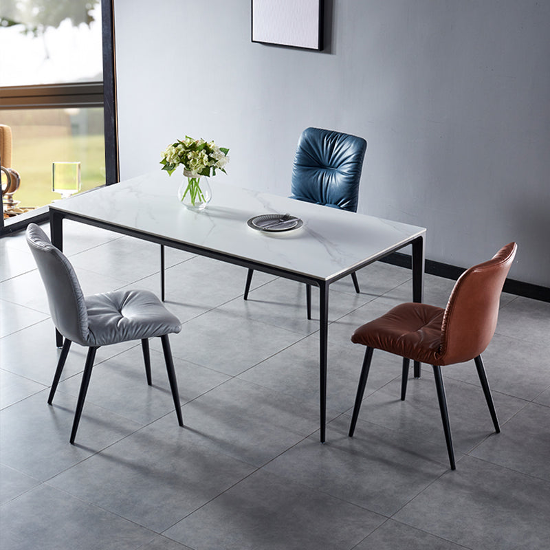 Industrial Indoor Side Chair Solid Back Metal Upholstered Dining Room Chair Clearhalo ' kitchen&dining_furn' 'Dining Chairs' 'Dining Tables & Seating' 'dining_chair' 'furn' 'furn_dining_chair' 'Furniture' 'furniture_dining_chair' 'Kitchen & Dining Furniture' 'kitchen' 4105318