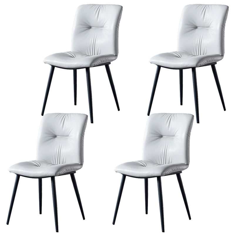 Industrial Indoor Side Chair Solid Back Metal Upholstered Dining Room Chair Grey 4 Piece Set Clearhalo ' kitchen&dining_furn' 'Dining Chairs' 'Dining Tables & Seating' 'dining_chair' 'furn' 'furn_dining_chair' 'Furniture' 'furniture_dining_chair' 'Kitchen & Dining Furniture' 'kitchen' 4105329