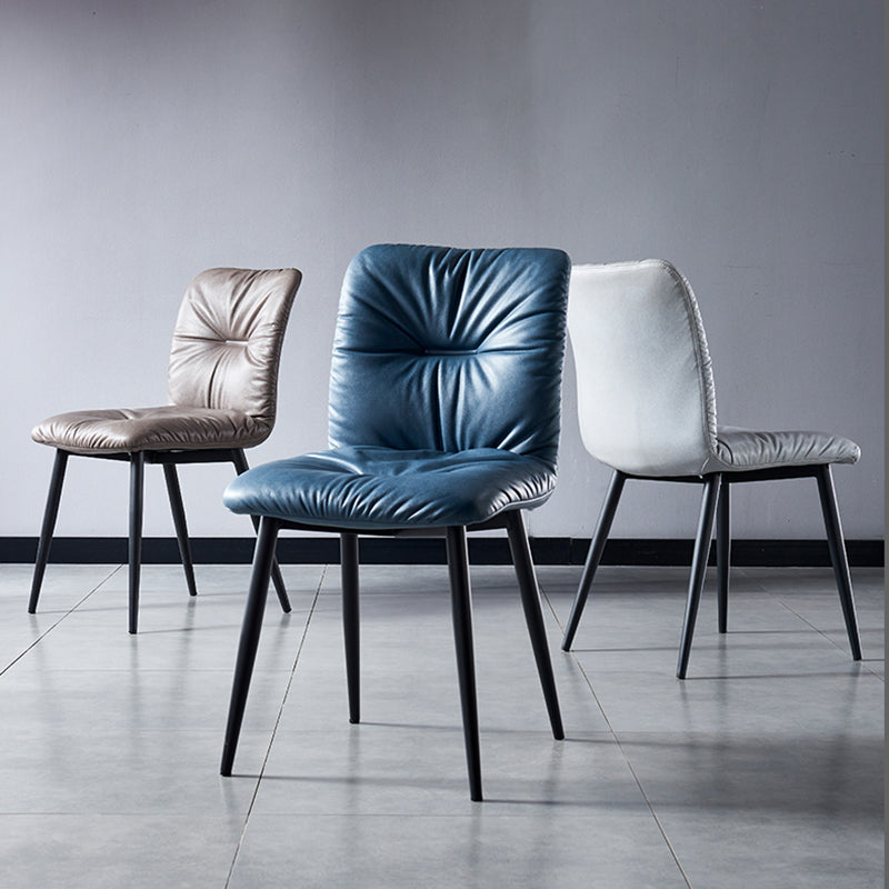 Industrial Indoor Side Chair Solid Back Metal Upholstered Dining Room Chair Clearhalo ' kitchen&dining_furn' 'Dining Chairs' 'Dining Tables & Seating' 'dining_chair' 'furn' 'furn_dining_chair' 'Furniture' 'furniture_dining_chair' 'Kitchen & Dining Furniture' 'kitchen' 4105331