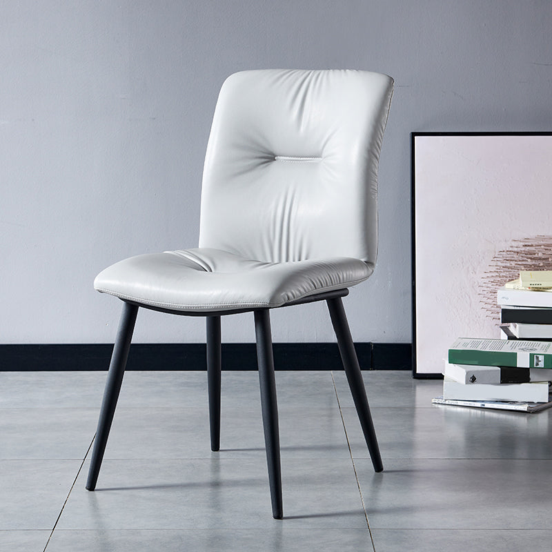 Industrial Indoor Side Chair Solid Back Metal Upholstered Dining Room Chair Grey 1 Piece Clearhalo ' kitchen&dining_furn' 'Dining Chairs' 'Dining Tables & Seating' 'dining_chair' 'furn' 'furn_dining_chair' 'Furniture' 'furniture_dining_chair' 'Kitchen & Dining Furniture' 'kitchen' 4105332