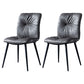 Industrial Indoor Side Chair Solid Back Metal Upholstered Dining Room Chair Dark Gray-Black 2 Piece Set Clearhalo ' kitchen&dining_furn' 'Dining Chairs' 'Dining Tables & Seating' 'dining_chair' 'furn' 'furn_dining_chair' 'Furniture' 'furniture_dining_chair' 'Kitchen & Dining Furniture' 'kitchen' 4105336