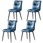 Industrial Indoor Side Chair Solid Back Metal Upholstered Dining Room Chair Blue 4 Piece Set Clearhalo ' kitchen&dining_furn' 'Dining Chairs' 'Dining Tables & Seating' 'dining_chair' 'furn' 'furn_dining_chair' 'Furniture' 'furniture_dining_chair' 'Kitchen & Dining Furniture' 'kitchen' 4105337