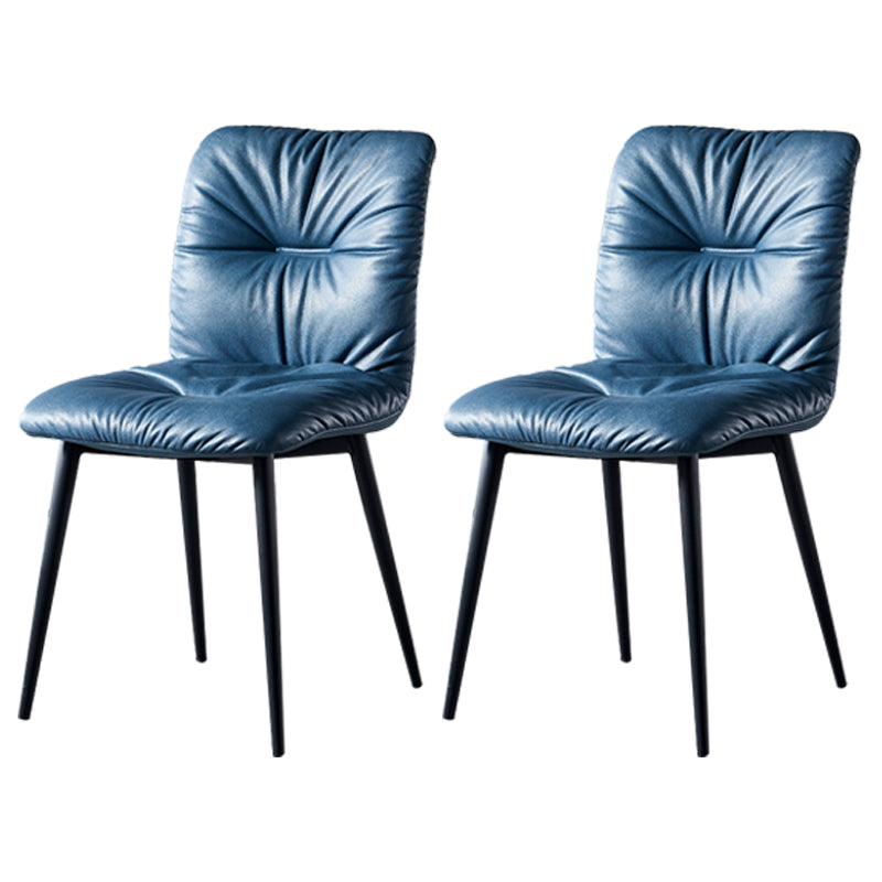 Industrial Indoor Side Chair Solid Back Metal Upholstered Dining Room Chair Blue 2 Piece Set Clearhalo ' kitchen&dining_furn' 'Dining Chairs' 'Dining Tables & Seating' 'dining_chair' 'furn' 'furn_dining_chair' 'Furniture' 'furniture_dining_chair' 'Kitchen & Dining Furniture' 'kitchen' 4105339