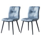 Industrial Indoor Side Chair Solid Back Metal Upholstered Dining Room Chair Gray Blue 2 Piece Set Clearhalo ' kitchen&dining_furn' 'Dining Chairs' 'Dining Tables & Seating' 'dining_chair' 'furn' 'furn_dining_chair' 'Furniture' 'furniture_dining_chair' 'Kitchen & Dining Furniture' 'kitchen' 4105345
