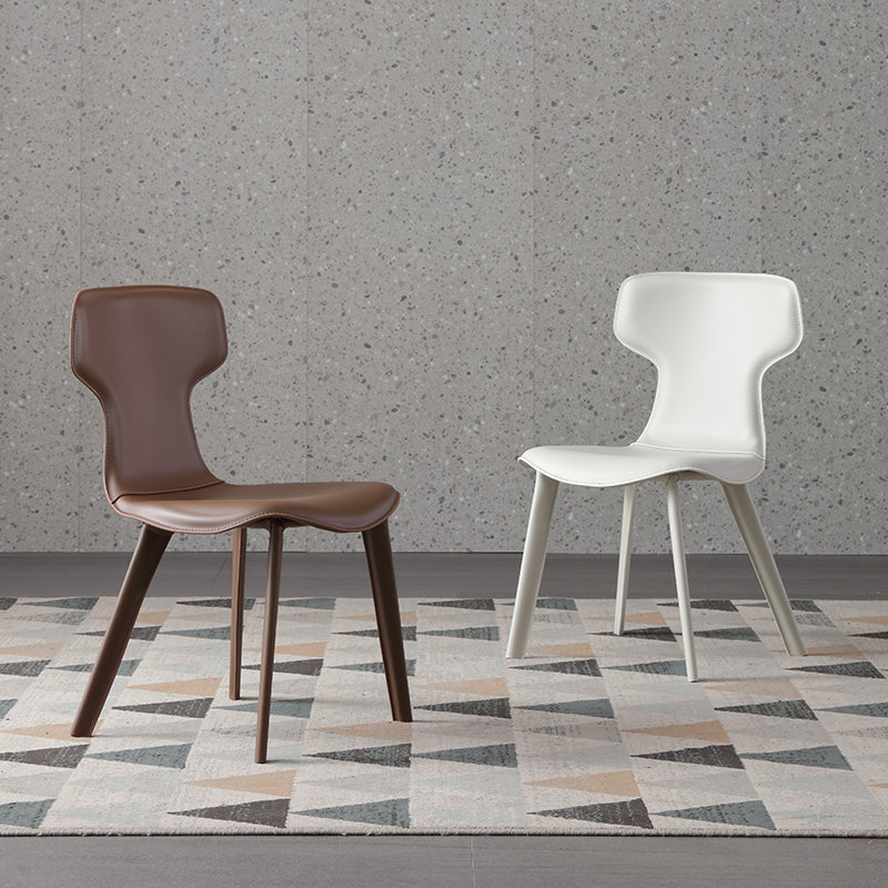 Contemporary Metal Dining Room Chairs Leather Dining Chairs (Set of 2) Clearhalo ' kitchen&dining_furn' 'Dining Chairs' 'Dining Tables & Seating' 'dining_chair' 'furn' 'furn_dining_chair' 'Furniture' 'furniture_dining_chair' 'Kitchen & Dining Furniture' 'kitchen' 4105347